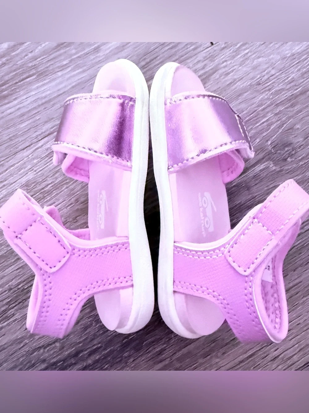 Girls' Pink Metallic Strap Sandals - Kids